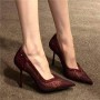 Mesh Rhinestone Pointed-toe Stiletto Heels Mesh Rhinestone Pointed-toe Stiletto Heels