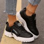 Lace-up Sports Shoes With Side-Zipper Design Fashion Thick-soled Round-toe Casual Shoes For Women Sneakers Lace-up Sports Shoes With Side-Zipper Design Fashion Thick-soled Round-toe Casual Shoes For Women Sneakers