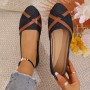 Ins Cross-straped Denim Loafers Fashion Lightweight Comfortable Flats Shoes For Women Ins Cross-straped Denim Loafers Fashion Lightweight Comfortable Flats Shoes For Women