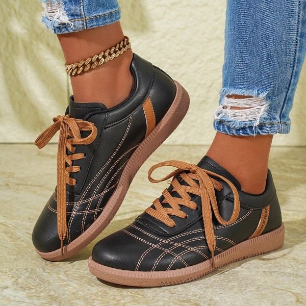 Retro Lace-Up Sneakers Fashion Casual Thick-soled Sports Shoes For Women Round Toe Slip On Casual Shoes Retro Lace-Up Sneakers Fashion Casual Thick-soled Sports Shoes For Women Round Toe Slip On Casual Shoes