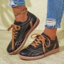 Retro Lace-Up Sneakers Fashion Casual Thick-soled Sports Shoes For Women Round Toe Slip On Casual Shoes Retro Lace-Up Sneakers Fashion Casual Thick-soled Sports Shoes For Women Round Toe Slip On Casual Shoes
