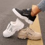 Lace-up Sports Shoes With Side-Zipper Design Fashion Thick-soled Round-toe Casual Shoes For Women Sneakers Lace-up Sports Shoes With Side-Zipper Design Fashion Thick-soled Round-toe Casual Shoes For Women Sneakers