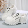 Lace-up Sports Shoes With Side-Zipper Design Fashion Thick-soled Round-toe Casual Shoes For Women Sneakers Lace-up Sports Shoes With Side-Zipper Design Fashion Thick-soled Round-toe Casual Shoes For Women Sneakers