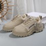 Lace-up Sports Shoes With Side-Zipper Design Fashion Thick-soled Round-toe Casual Shoes For Women Sneakers Lace-up Sports Shoes With Side-Zipper Design Fashion Thick-soled Round-toe Casual Shoes For Women Sneakers