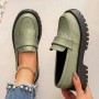 British-style Low-heeled Slip-on Loafers For Women