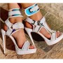Buckle Super High Heels Waterproof Platform Fish Mouth Stiletto Heel Women Sandals Buckle Super High Heels Waterproof Platform Fish Mouth Stiletto Heel Women Sandals