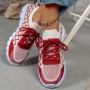 Colorblock Plaid Lace-Up Flyknit Sneakers Ins Mesh Casual Shoes Fashion Breathable Walking Running Sports Shoes For Women Colorblock Plaid Lace-Up Flyknit Sneakers Ins Mesh Casual Shoes Fashion Breathable Walking Running Sports Shoes For Women