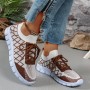 Colorblock Plaid Lace-Up Flyknit Sneakers Ins Mesh Casual Shoes Fashion Breathable Walking Running Sports Shoes For Women Colorblock Plaid Lace-Up Flyknit Sneakers Ins Mesh Casual Shoes Fashion Breathable Walking Running Sports Shoes For Women