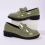 Thick Bottom Low Heel Leather Shoes Women