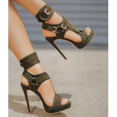 Buckle Super High Heels Waterproof Platform Fish Mouth Stiletto Heel Women Sandals