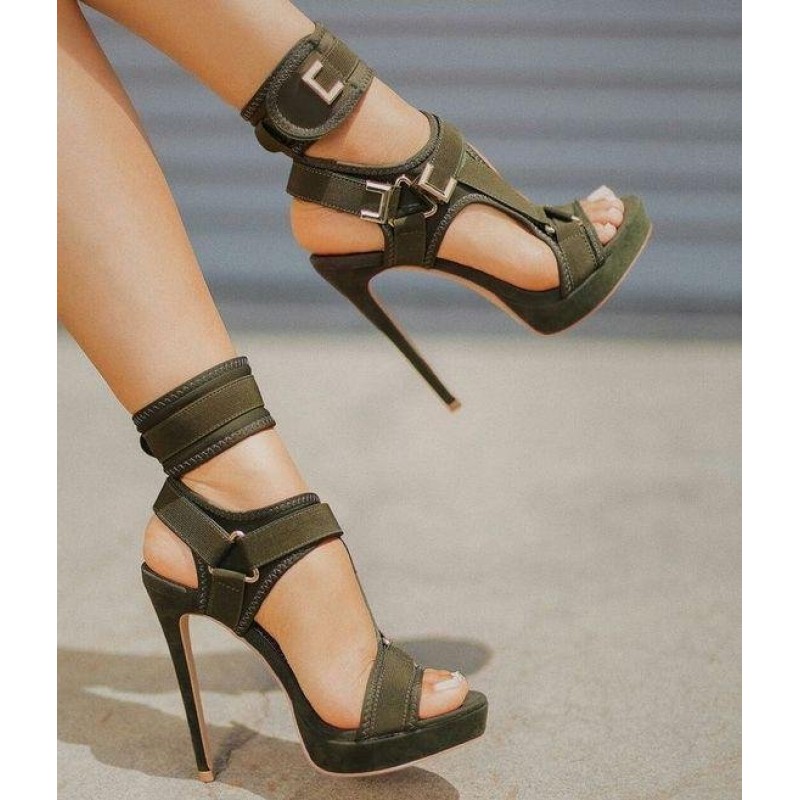 Buckle Super High Heels Waterproof Platform Fish Mouth Stiletto Heel Women Sandals