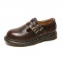 Women's Double Buckle Flat Bottom Mary Jane Vintage Leather Shoes