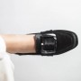 Low-cut Vintage Large Square Button Loafers For Women Low-cut Vintage Large Square Button Loafers For Women