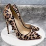 Suede Leopard Print High Heels For Women