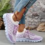 Colorblock Plaid Lace-Up Flyknit Sneakers Ins Mesh Casual Shoes Fashion Breathable Walking Running Sports Shoes For Women Colorblock Plaid Lace-Up Flyknit Sneakers Ins Mesh Casual Shoes Fashion Breathable Walking Running Sports Shoes For Women