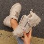 Lace-up Sports Shoes With Side-Zipper Design Fashion Thick-soled Round-toe Casual Shoes For Women Sneakers Lace-up Sports Shoes With Side-Zipper Design Fashion Thick-soled Round-toe Casual Shoes For Women Sneakers