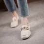 Horsebit Loafer Women's Leather Mid-heel Square Toe Women's Shoes Horsebit Loafer Women's Leather Mid-heel Square Toe Women's Shoes