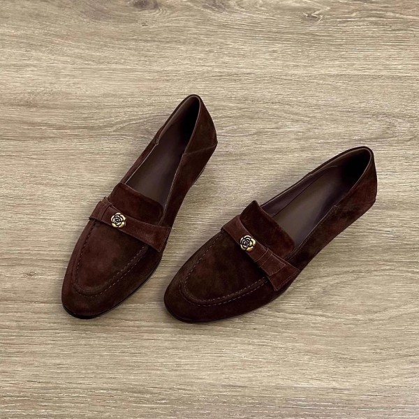 Retro French Camellia Loafers For Women