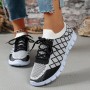 Colorblock Plaid Lace-Up Flyknit Sneakers Ins Mesh Casual Shoes Fashion Breathable Walking Running Sports Shoes For Women Colorblock Plaid Lace-Up Flyknit Sneakers Ins Mesh Casual Shoes Fashion Breathable Walking Running Sports Shoes For Women