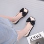 Chunky Heel Platform Loafers Spring And Summer New Retro Square Toe Bow Patent Leather Pumps Women Chunky Heel Platform Loafers Spring And Summer New Retro Square Toe Bow Patent Leather Pumps Women