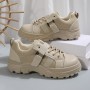 Lace-up Canvas Shoes With Hook Design Fashion Breathable Thick-soled Round-toe Casual Shoes For Women Sneakers Lace-up Canvas Shoes With Hook Design Fashion Breathable Thick-soled Round-toe Casual Shoes For Women Sneakers